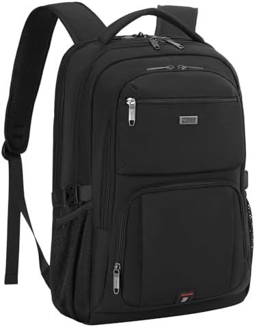 DUSLANG 17 Inch Laptop Backpack for Travel Water Resistant College Backpack for Men/Women Laptop Bag with USB Charging Port Black