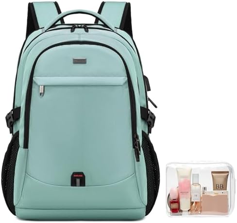 DUSLANG 17 Inch Laptop Backpack for Travel Water Resistant College Backpack for Men/Women Laptop Bag with USB Charging Port Black