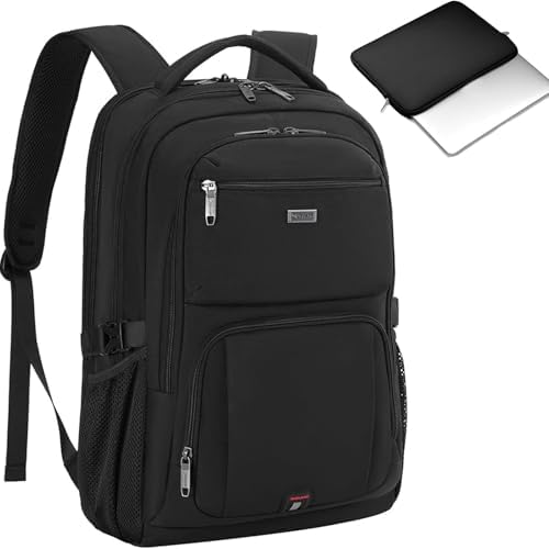 DUSLANG 17 Inch Laptop Backpack for Travel Water Resistant College Backpack for Men/Women Laptop Bag with USB Charging Port Black