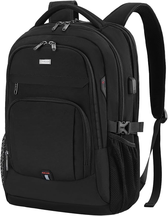 DUSLANG 17 Inch Laptop Backpack for Travel Water Resistant College Backpack for Men/Women Laptop Bag with USB Charging Port Black