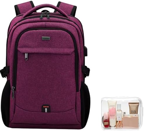 DUSLANG 17 Inch Laptop Backpack for Travel Water Resistant College Backpack for Men/Women Laptop Bag with USB Charging Port Black