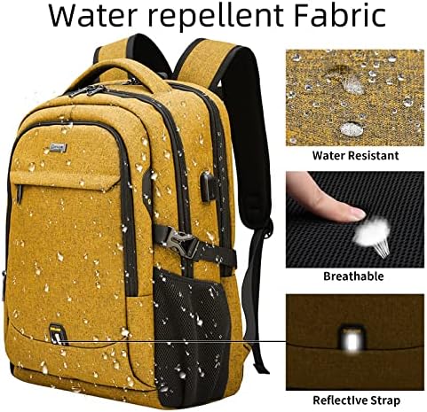 DUSLANG 17 Inch Laptop Backpack for Travel Water Resistant College Backpack for Men/Women Laptop Bag with USB Charging Port Black