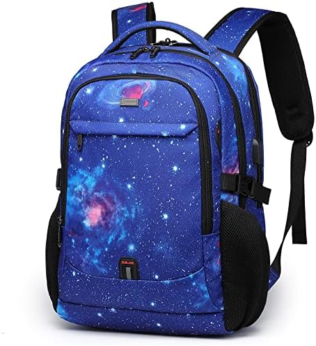 DUSLANG 17 Inch Laptop Backpack for Travel Water Resistant College Backpack for Men/Women Laptop Bag with USB Charging Port Black