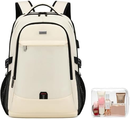 DUSLANG 17 Inch Laptop Backpack for Travel Water Resistant College Backpack for Men/Women Laptop Bag with USB Charging Port Black