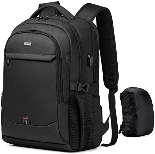 DUSLANG 17 Inch Laptop Backpack for Travel Water Resistant College Backpack for Men/Women Laptop Bag with USB Charging Port Black
