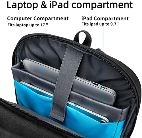 DUSLANG 17 Inch Laptop Backpack for Travel Water Resistant College Backpack for Men/Women Laptop Bag with USB Charging Port Black