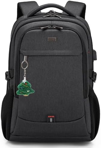 DUSLANG 17 Inch Laptop Backpack for Travel Water Resistant College Backpack for Men/Women Laptop Bag with USB Charging Port Black