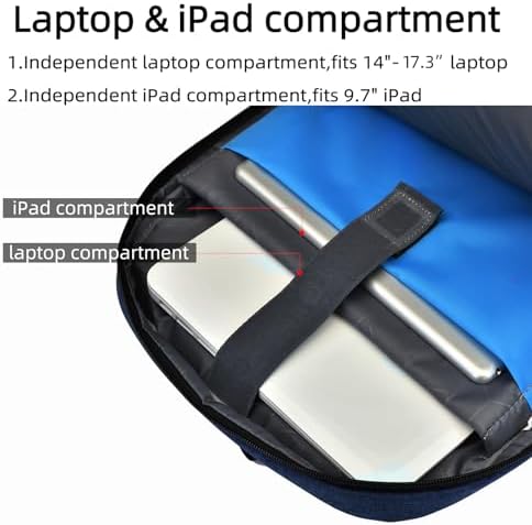 DUSLANG 17 Inch Laptop Backpack for Travel Water Resistant College Backpack for Men/Women Laptop Bag with USB Charging Port Black