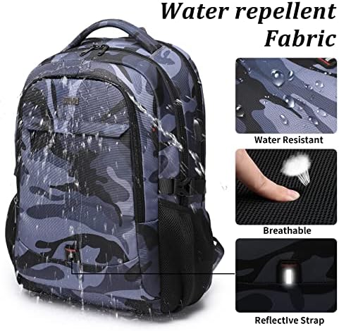 DUSLANG 17 Inch Laptop Backpack for Travel Water Resistant College Backpack for Men/Women Laptop Bag with USB Charging Port Black