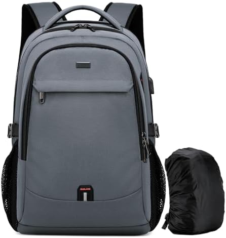 DUSLANG 17 Inch Laptop Backpack for Travel Water Resistant College Backpack for Men/Women Laptop Bag with USB Charging Port Black