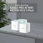 D Link M15 AX1500 WiFi 6 Mesh Router 3 Pack   Alexa   Google   Whole Home