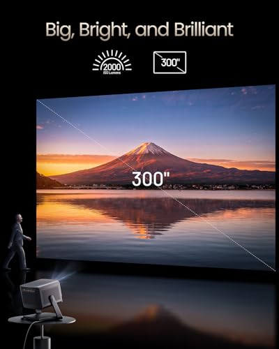 Dangbei DBOX02 Pro 4K Projector GTV  2000 ISO Lumens  HDR10   Dolby Audio  3D Ready  Auto Keystone/Focus  300 Screen  WiFi & Bluetooth Home Theater Projector for Bedroom