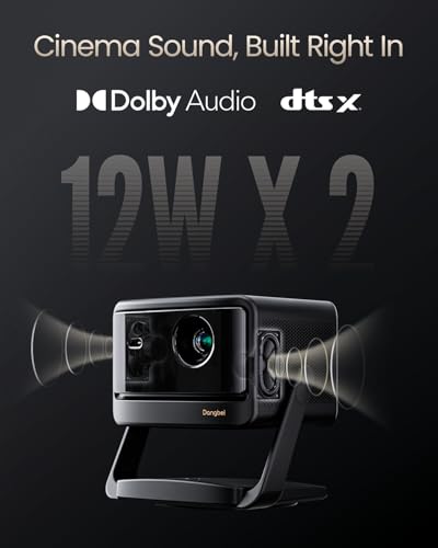 Dangbei DBOX02 Pro 4K Projector GTV  2000 ISO Lumens  HDR10   Dolby Audio  3D Ready  Auto Keystone/Focus  300 Screen  WiFi & Bluetooth Home Theater Projector for Bedroom