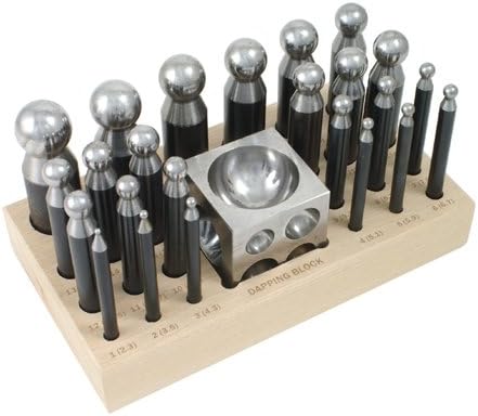 Dapping Set   24 Punches and Block for Jewelry Making   SFC Tools   25 617