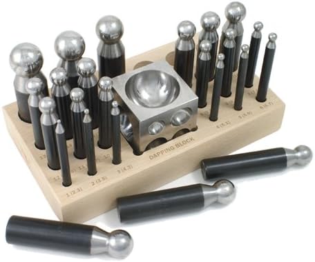 Dapping Set   24 Punches and Block for Jewelry Making   SFC Tools   25 617