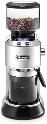 DeLonghi Dedica Conical Burr Grinder with Portafilter Attachment  6 9 x 11 2 x 18 1 inches  Silver