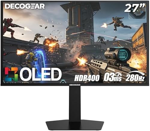 Deco Gear 49 Curved QD OLED Ultrawide Monitor   5120x1440   144Hz   HDR400 True Black   0 03ms   FreeSync Premium   100  sRGB   HDMI 2 1   90W USB C   Built in Speakers  Height Adjustable Stand