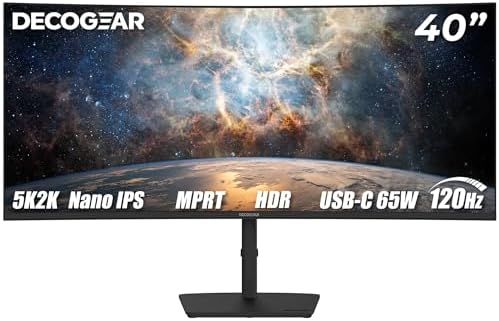 Deco Gear 49 Curved QD OLED Ultrawide Monitor   5120x1440   144Hz   HDR400 True Black   0 03ms   FreeSync Premium   100  sRGB   HDMI 2 1   90W USB C   Built in Speakers  Height Adjustable Stand