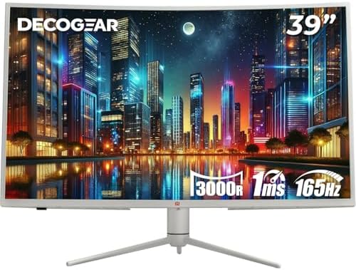 Deco Gear 49 Curved QD OLED Ultrawide Monitor   5120x1440   144Hz   HDR400 True Black   0 03ms   FreeSync Premium   100  sRGB   HDMI 2 1   90W USB C   Built in Speakers  Height Adjustable Stand