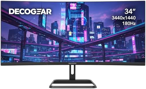 Deco Gear 49 Curved QD OLED Ultrawide Monitor   5120x1440   144Hz   HDR400 True Black   0 03ms   FreeSync Premium   100  sRGB   HDMI 2 1   90W USB C   Built in Speakers  Height Adjustable Stand