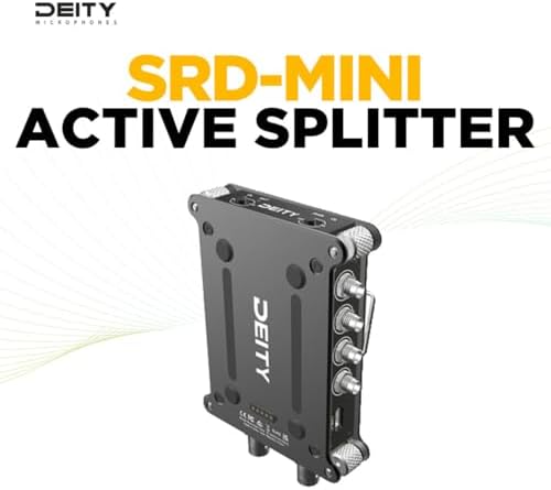 Deity SRD Mini Portable Ultra Lightweight 4 Channel Radio Frequency Distribution Device  Black  Bundle with Deity BF1 470MHz 1GHz Omnidirectional Lightweight Butterfly Antenna  Black   2 Items 