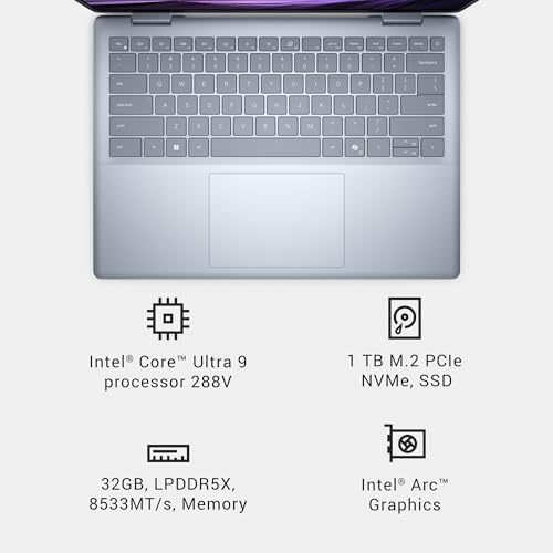 Dell 14 Plus Laptop DB14250 14 inch 16 10 2 5K  2560x1600  Display  Intel Core Ultra 9 288V  32GB LPDDR5X RAM  1TB SSD  Intel Arc Graphics  Backlit Copilot Key Keyboard   Previously Inspiron