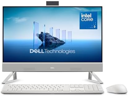Dell 24 All in One Desktop ec24250 23 8 inch FHD Display  Intel Core 3 Processor 100U  Intel Graphics  8GB DDR5 RAM  512GB SSD  Windows 11 Home  Onsite Service 6 Months Retail Migrate   White