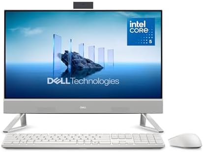 Dell 24 All in One Desktop ec24250 23 8 inch FHD Display  Intel Core 3 Processor 100U  Intel Graphics  8GB DDR5 RAM  512GB SSD  Windows 11 Home  Onsite Service 6 Months Retail Migrate   White