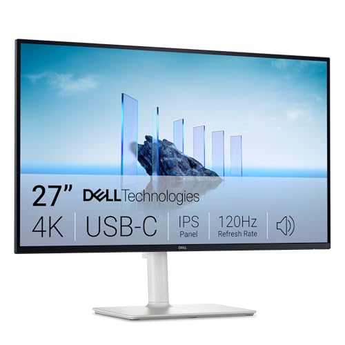 Dell Monitor USB-C 27 Plus 4K - S2725QC - Pantalla 4K de 27 pulgadas (3840 x 2160) 120Hz 16:9, AMD FreeSync Premium, sRGB 99%, altavoces integrados, relación de contraste 1500:1, Comfortview Plus