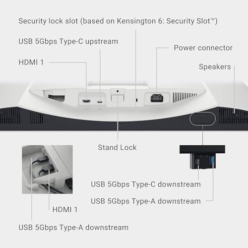 Dell 27 Plus 4K USB C Monitor   S2725QC   27 inch 4K  3840 x 2160  120Hz 16 9 Display  AMD FreeSync Premium  sRGB 99   Integrated Speakers  1500 1 Contrast Ratio  Comfortview Plus   Ash White
