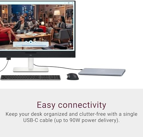 Dell 27 Plus 4K USB C Monitor   S2725QC   27 inch 4K  3840 x 2160  120Hz 16 9 Display  AMD FreeSync Premium  sRGB 99   Integrated Speakers  1500 1 Contrast Ratio  Comfortview Plus   Ash White