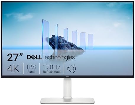 Dell 27 Plus 4K USB C Monitor   S2725QC   27 inch 4K  3840 x 2160  120Hz 16 9 Display  AMD FreeSync Premium  sRGB 99   Integrated Speakers  1500 1 Contrast Ratio  Comfortview   Ash White