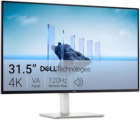Dell 32 Plus 4K QD OLED Monitor S3225QC   31 6 inch  3840 x 2160  120Hz 0 03ms Display  AI Enhanced 3D Spatial Audio  Height/Tilt/Swivel/Slant Adjustment   Ash White
