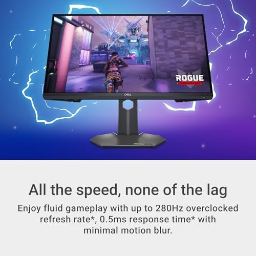 Dell G2524H Gaming Monitor   24 5 inch FHD  1920x1080  280Hz 0 5Ms Display  AMD FreeSync NVIDIA G SYNC Adaptive Sync Technology  Height/Pivot/Swivel/Tilt Adjustability   Black