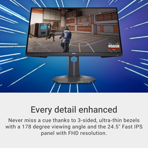 Dell G2524H Gaming Monitor   24 5 inch FHD  1920x1080  280Hz 0 5Ms Display  AMD FreeSync NVIDIA G SYNC Adaptive Sync Technology  Height/Pivot/Swivel/Tilt Adjustability   Black