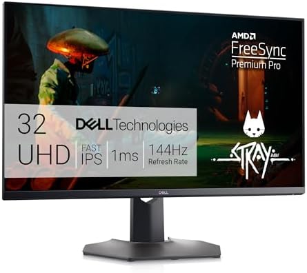 Dell G3223Q Gaming Monitor   32 Inch 4K Ultra UHD  3840x2160   144Hz 1Ms Display  AMD FreeSync NVIDIA G SYNC Compatible  Height/Swivel/Tilt Adjustability  3Yr Advanced Exchange   Black