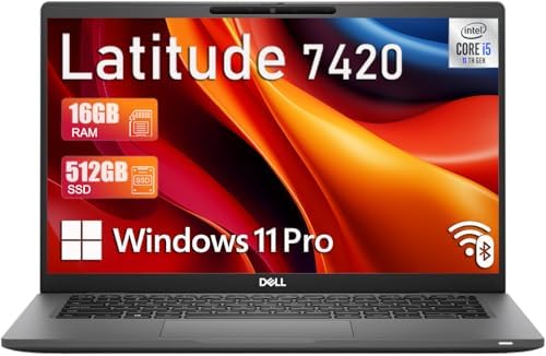 Dell Latitude 7420 FHD Laptop Notebook with Intel Core i7 11th Gen Processor  16GB Ram  512GB SSD  WiFi  Bluetooth  Windows 11 Pro   Carbon Fiber  Renewed