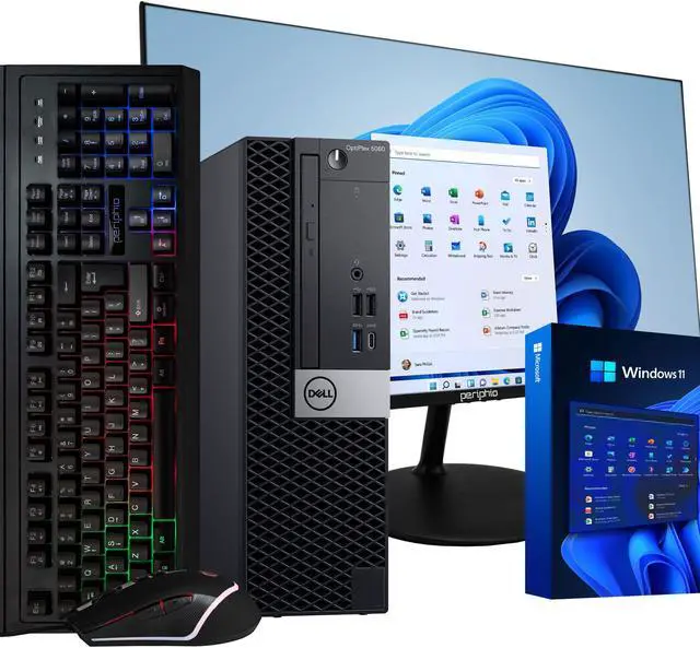 Dell OptiPlex 5060   Windows 11 Desktop Computer   Intel i5 8500 Six Core  4 3GHz Turbo    16GB DDR4 RAM   1TB SSD   WiFi   Bluetooth   RGB Mouse   Keyboard   24" 1080p Monitor