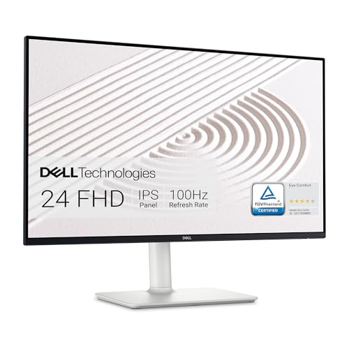 Dell S2425HS Monitor   23 8 Inch  FHD  1920x1080  Display  100Hz Refresh Rate 1500 1 Contrast Ratio  T V Rheinland Eye Comfort 4 Star  Integrated 2x5W Speaker  Height/Tilt/Swivel/Pivot   Ash White
