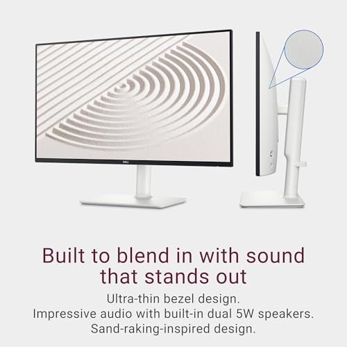 Dell S2425HS Monitor   23 8 Inch  FHD  1920x1080  Display  100Hz Refresh Rate 1500 1 Contrast Ratio  T V Rheinland Eye Comfort 4 Star  Integrated 2x5W Speaker  Height/Tilt/Swivel/Pivot   Ash White
