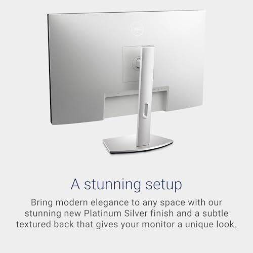 Dell S2722DC Monitor   27 inch WQHD  2560x1440  75Hz 4Ms Display  AMD FreeSync  Built in Speaker  USB Type C Connectivity  Height/Pivot/Swivel/Tilt Adjust   Platinum Silver