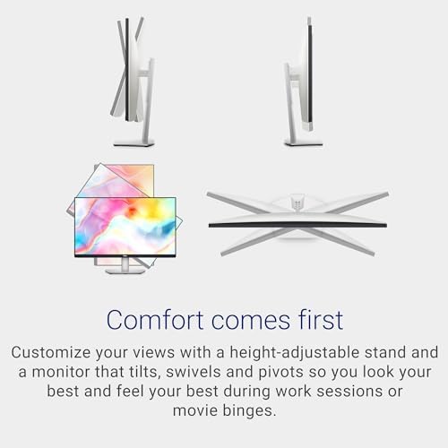 Dell S2722DC Monitor   27 inch WQHD  2560x1440  75Hz 4Ms Display  AMD FreeSync  Built in Speaker  USB Type C Connectivity  Height/Pivot/Swivel/Tilt Adjust   Platinum Silver