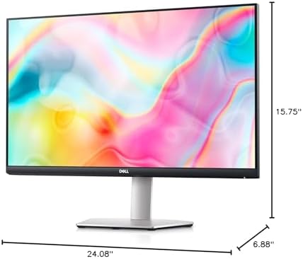 Dell S2722DC Monitor   27 inch WQHD  2560x1440  75Hz 4Ms Display  AMD FreeSync  Built in Speaker  USB Type C Connectivity  Height/Pivot/Swivel/Tilt Adjust   Platinum Silver