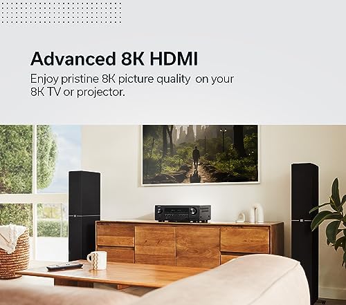 Denon AVR S770H 7 2 Ch Home Theater Receiver   8K UHD HDMI Receiver  75W X 7   Wireless Streaming via Built in HEOS  Wi Fi  Dolby TrueHD  DTS Neural X & DTS X Surround Sound  Bluetooth Amplifier