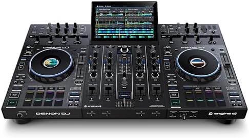 Denon DJ PRIME 4  Standalone DJ Controller with Stem Separation on 4 Decks  Wi Fi Streaming  Drop Sampler Mixer  10 1 Touchscreen  Light Control