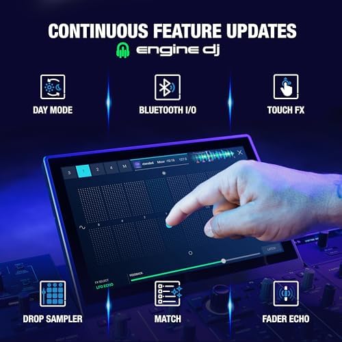 Denon DJ PRIME 4  Standalone DJ Controller with Stem Separation on 4 Decks  Wi Fi Streaming  Drop Sampler Mixer  10 1 Touchscreen  Light Control