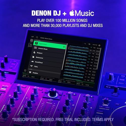 Denon DJ PRIME 4  Standalone DJ Controller with Stem Separation on 4 Decks  Wi Fi Streaming  Drop Sampler Mixer  10 1 Touchscreen  Light Control