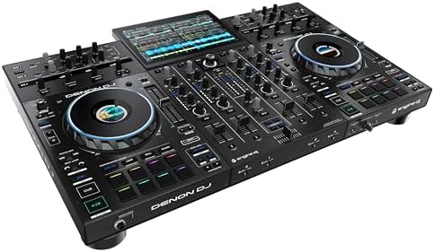 Denon DJ PRIME 4  Standalone DJ Controller with Stem Separation on 4 Decks  Wi Fi Streaming  Drop Sampler Mixer  10 1 Touchscreen  Light Control