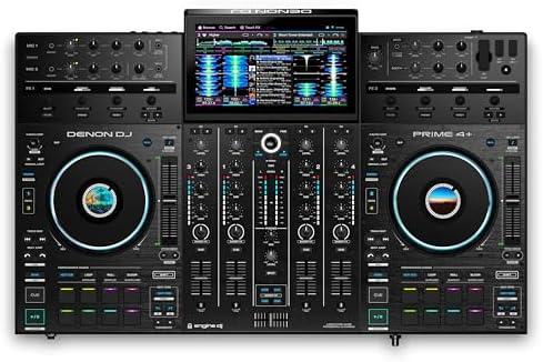 Denon DJ PRIME 4  Standalone DJ Controller with Stem Separation on 4 Decks  Wi Fi Streaming  Drop Sampler Mixer  10 1 Touchscreen  Light Control