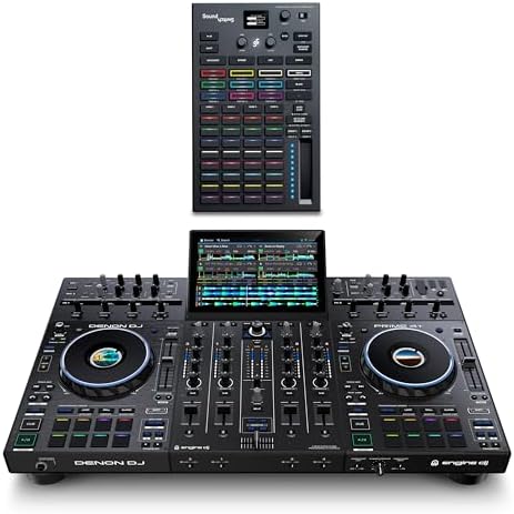 Denon DJ PRIME 4  Standalone DJ Controller with Stem Separation on 4 Decks  Wi Fi Streaming  Drop Sampler Mixer  10 1 Touchscreen  Light Control